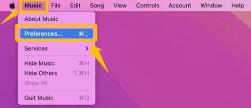 環境設定を見つける | MacでApple Musicから曲をダウンロードする
