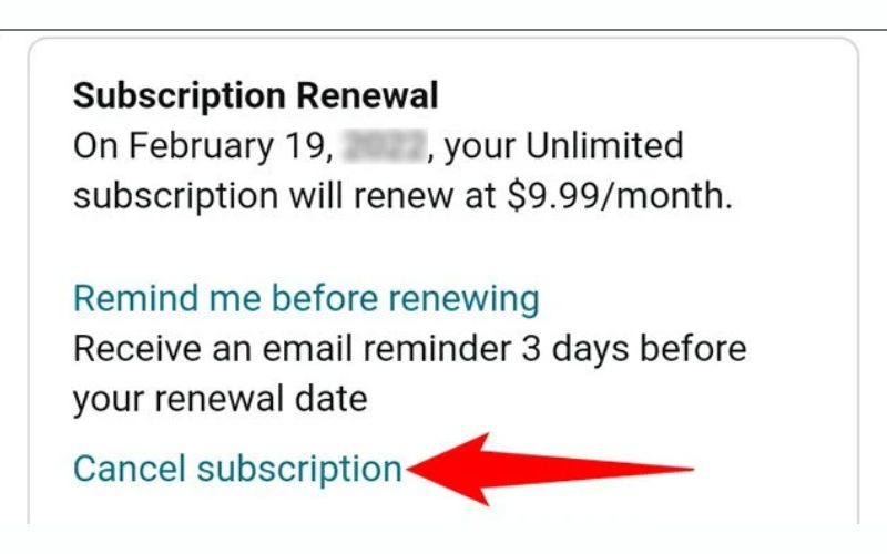 サブスクリプションをキャンセルをタップ | Amazon Music Unlimitedをキャンセル