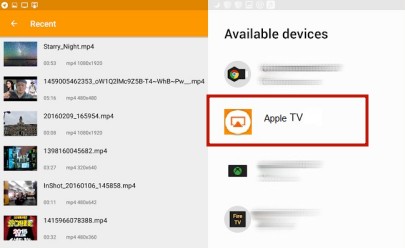 Android 端末で Cast to TV 使用中の画面