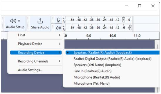 録音デバイスを選択 | Amazon MusicをMP3に変換する