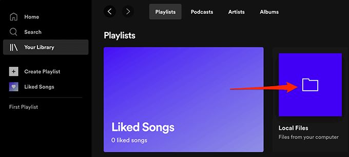 ローカルファイルコレクションを探す | Spotifyでローカルファイルをダウンロード