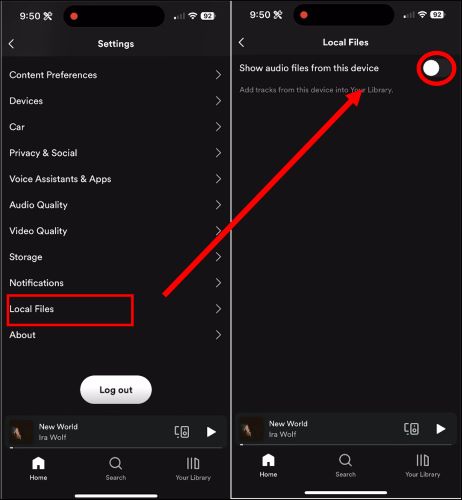 オーディオファイルの表示をオンにする | Spotify でローカルファイルをダウンロードする