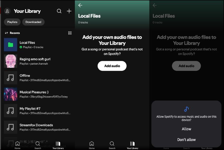 許可をタップ | Spotifyでローカルファイルをダウンロード