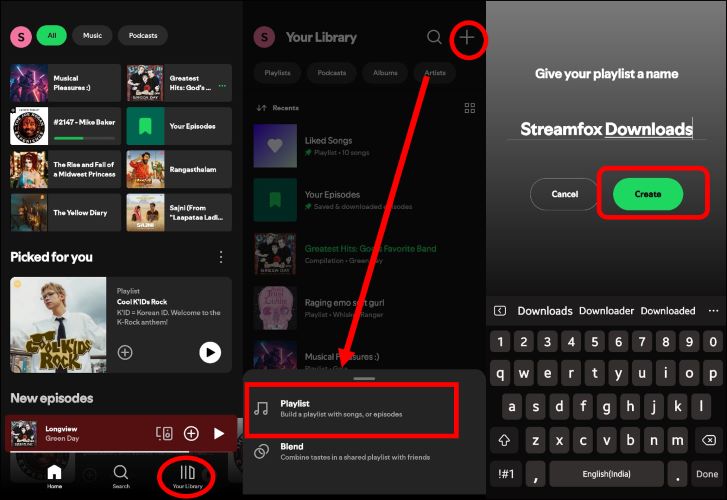 作成をタップ | Spotifyでローカルファイルをダウンロード