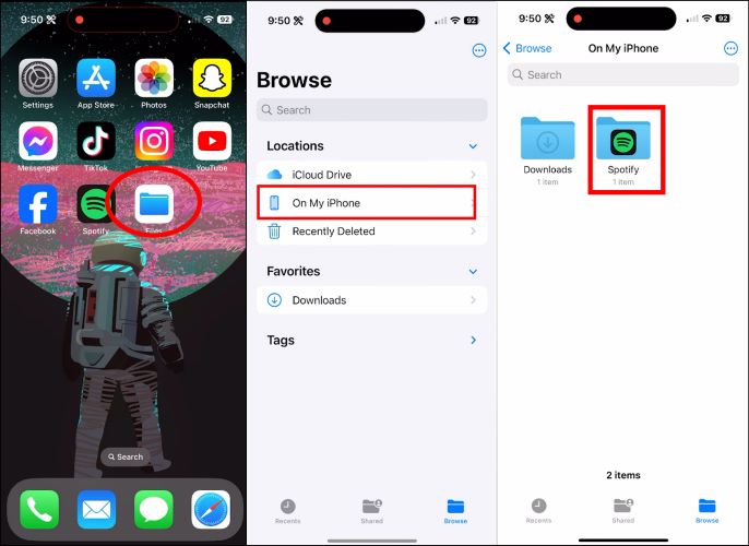 iPhoneで閲覧 | Spotifyでローカルファイルをダウンロード