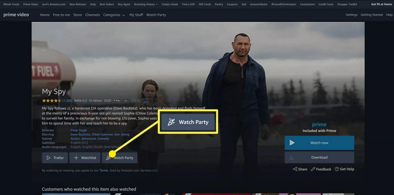 ウォッチパーティー | ダウンロードしたAmazonプライムビデオを共有できますか