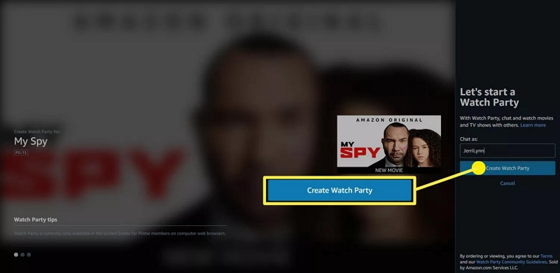 ウォッチパーティーを作成する | ダウンロードしたAmazonプライムビデオを共有できますか