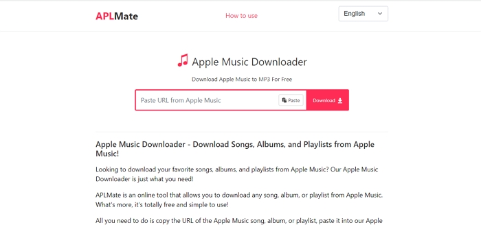 APLMateにURLを貼り付ける | MacでApple Musicから曲をダウンロードする