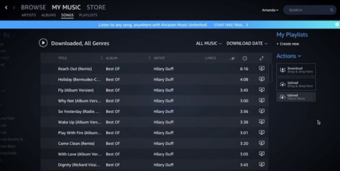 曲をドラッグして追加 | Amazon Musicからアルバムをダウンロード