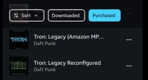 購入済みをタップ | Amazon Musicからアルバムをダウンロード