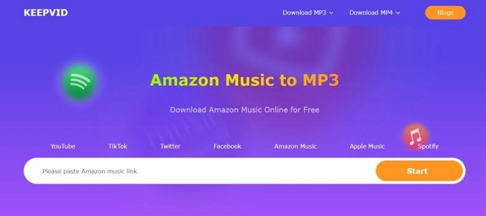 KeepVid | Amazon Musicをローカルコンピュータと携帯電話にダウンロード