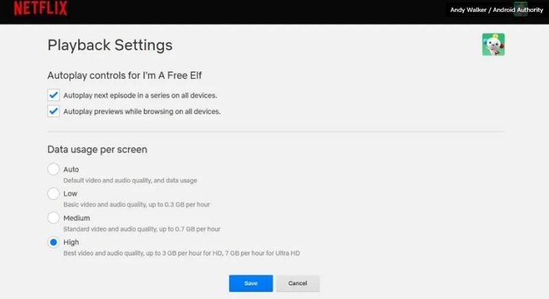 Netflix のビデオ設定を調整する | Netflix のバッファリングを修正するデバイス