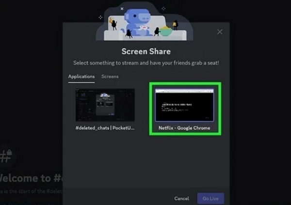 画面共有ウィンドウ | DiscordでNetflixをストリーミング配信する
