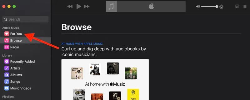 クリックして「For You」 | Apple Music ライブラリを共有