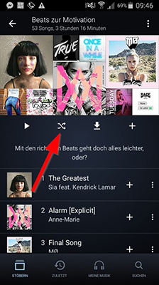amazon music シャッフル 手順の画像