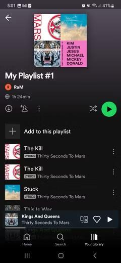 シャッフルアイコンをタップ | Spotify でシャッフル