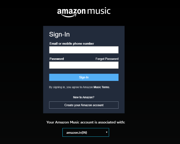 アプリを起動し、amazon アカウントでサインインします。