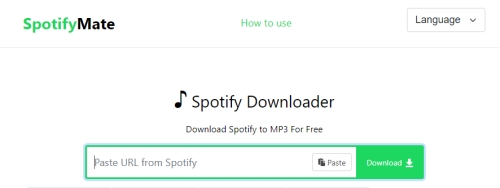 Spotify リンクを SpotifyMate に貼り付ける | Spotify の曲を MP3 320 Kbps にダウンロードする