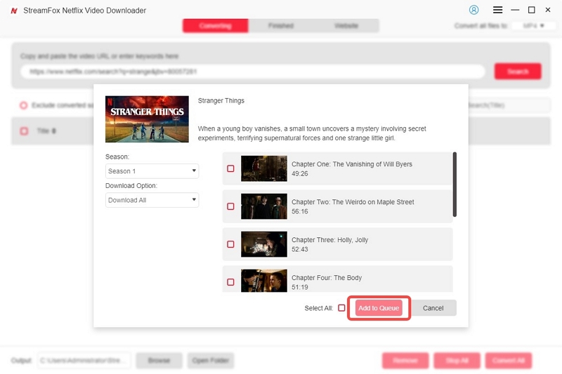 キューに追加 | Netflix で映画をダウンロードする方法
