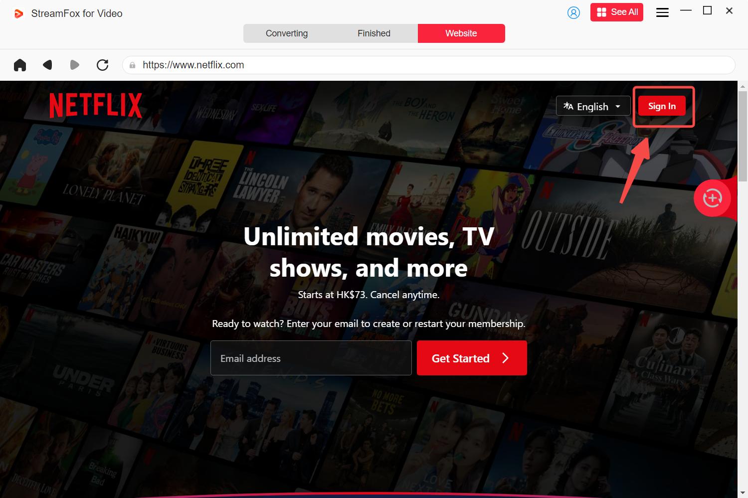 StreamFox for Video ステップ2 | switch ネット フリックス