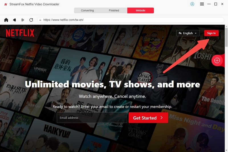 StreamFox Netflix ビデオ ダウンローダー 1 にサインイン | Netflix で映画をダウンロードする方法