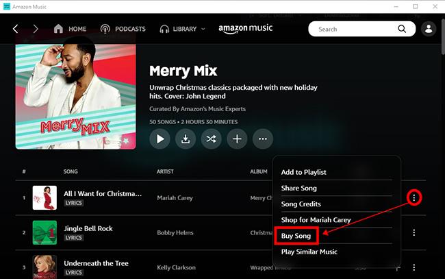 曲を購入 | Amazon MusicをiTunesまたはApple Musicにダウンロードを選択