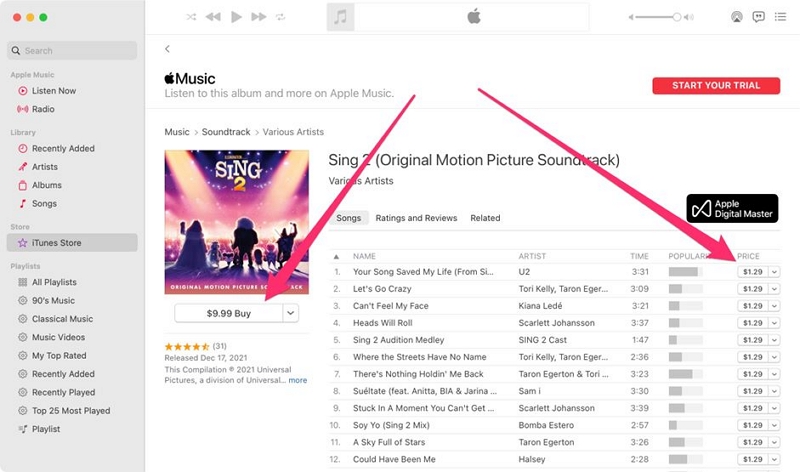 購入した iTunes の曲を見つける | Apple Music の曲を MP3 プレーヤーにダウンロードする