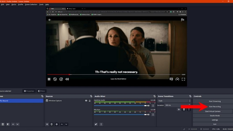 ブラウザが表示される | Netflix動画を画面録画