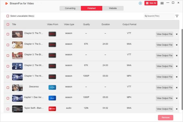 出力ファイルの表示 | streamfox for video ユーザーガイド