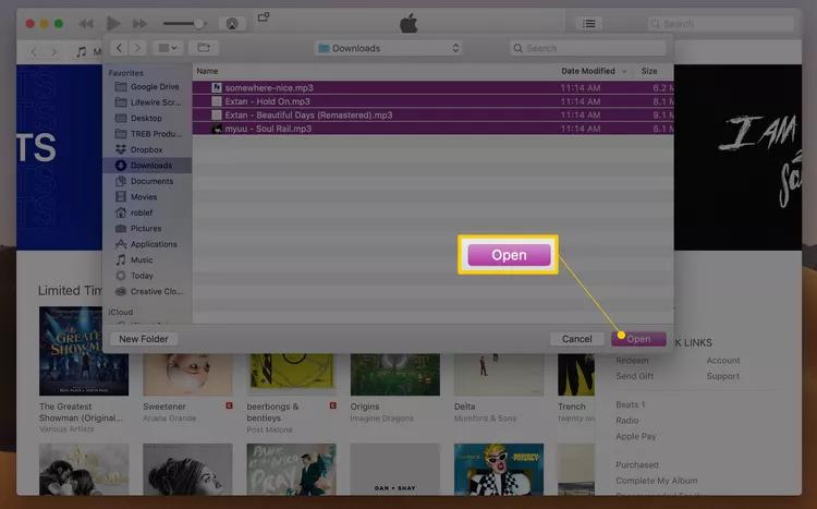 [開く] をクリック | Amazon MusicをiTunesまたはApple Musicにダウンロード