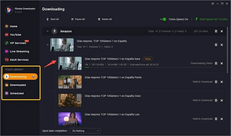 ダウンロードの進行状況を表示する | ビデオ ダウンローダー Amazon Prime